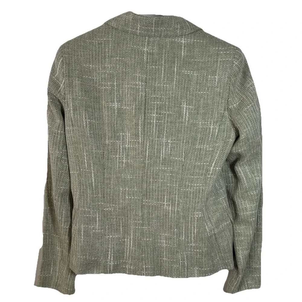 Michael Kors Womens Linen Blend Blazer Jacket Size 8 Light Green Textured Summer